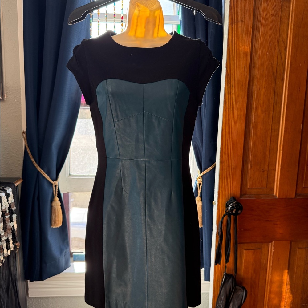 MM Couture Black and Teal Mini Dress